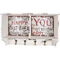 Hakengarderobe im Shabby Chic Design Schrift Print von Tollhaus