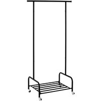 Metall Rollgarderobe in Schwarz Ablage für Schuhe von Tollhaus