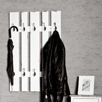 Shabby Garderobenpaneel in Weiß 100 cm hoch von Tollhaus