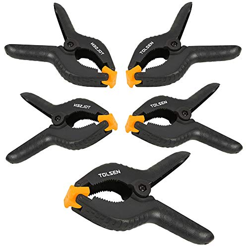 Tolsen Federklemmen, 5 Stück, robuste Kunststoff-Schraubstockgriffe – Quick Grip Clips – 225 mm von Tolsen