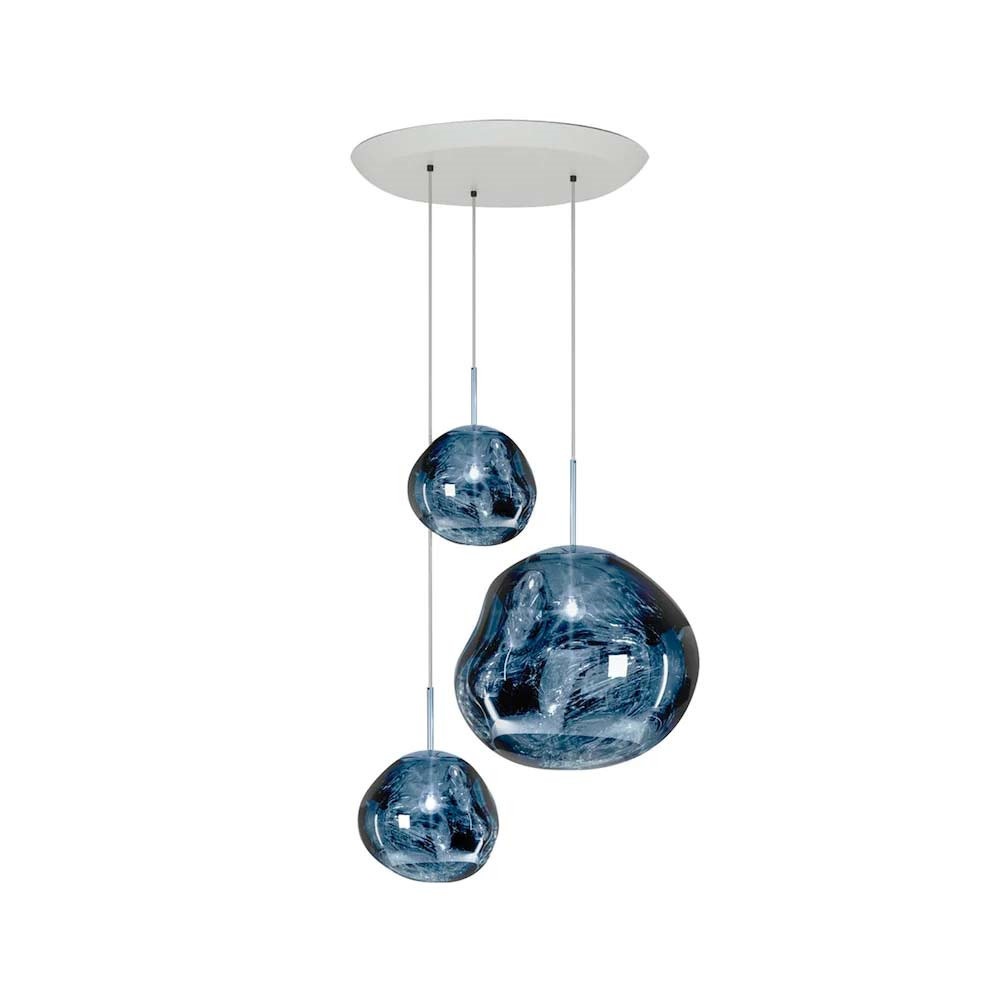 Tom Dixon - Melt Trio Round LED Pendelleuchte Smoke von Tom Dixon