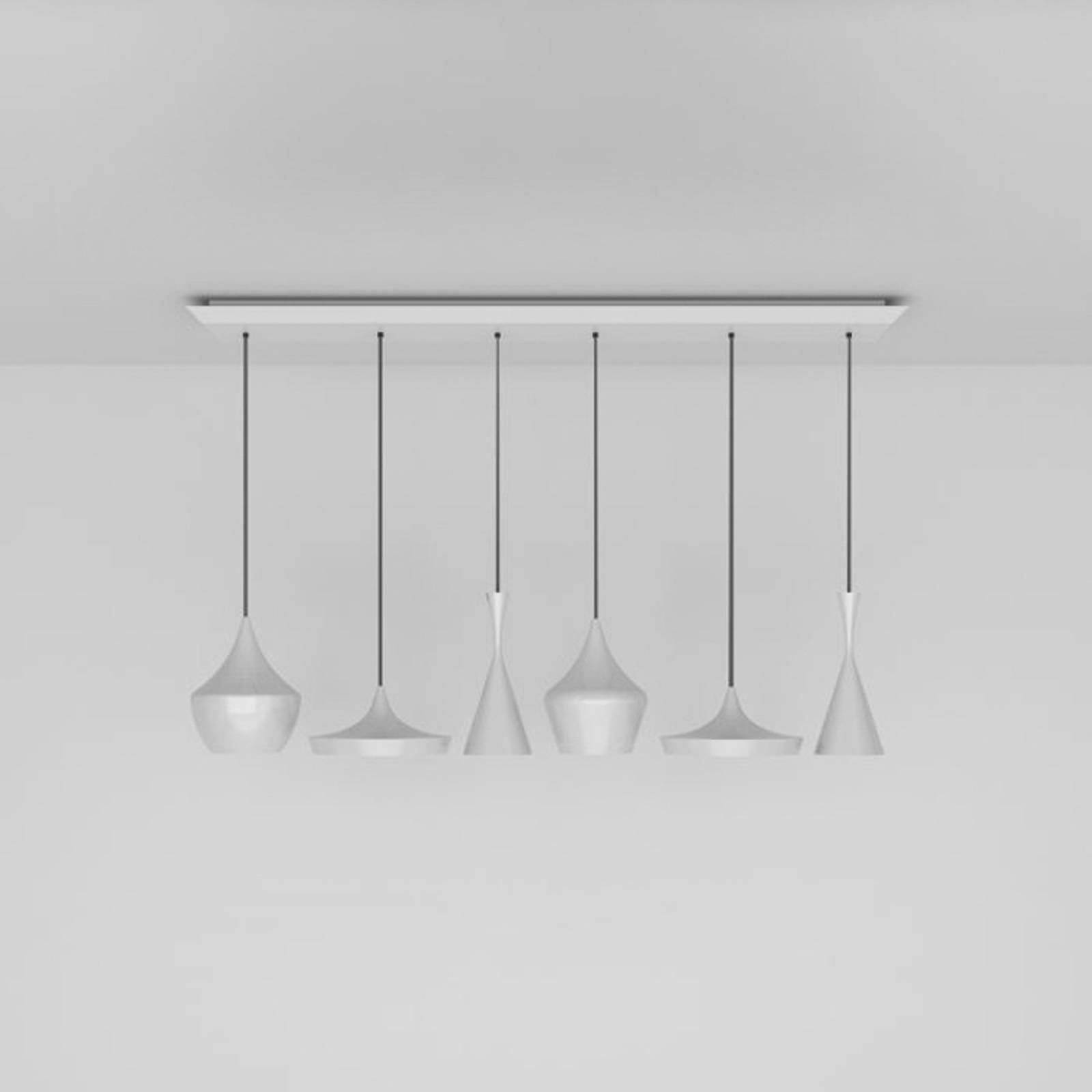 Tom Dixon Beat Range Linear Hängelampe 6fl weiß von Tom Dixon