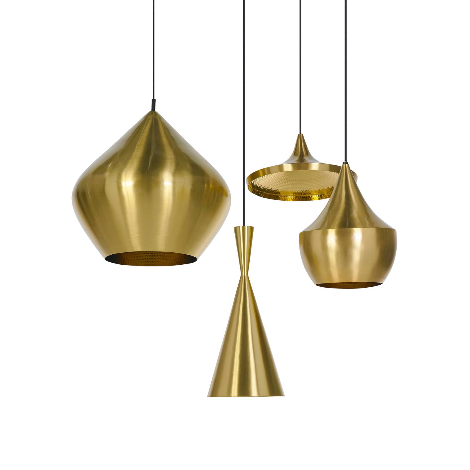 Tom Dixon Beat Range Round Pendellampe 4fl messing von Tom Dixon