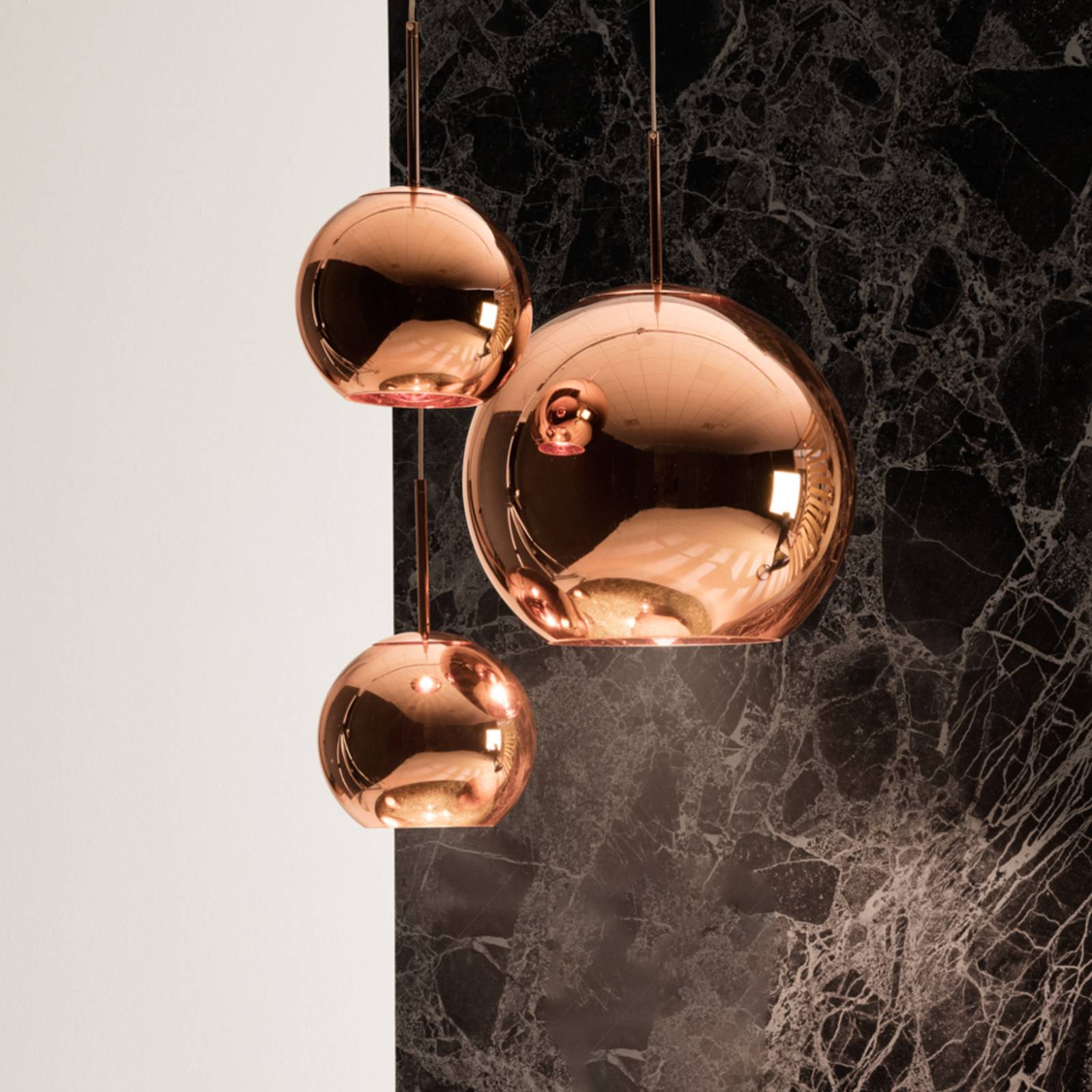 Tom Dixon Copper Trio Round Pendellampe, 3-flg. von Tom Dixon