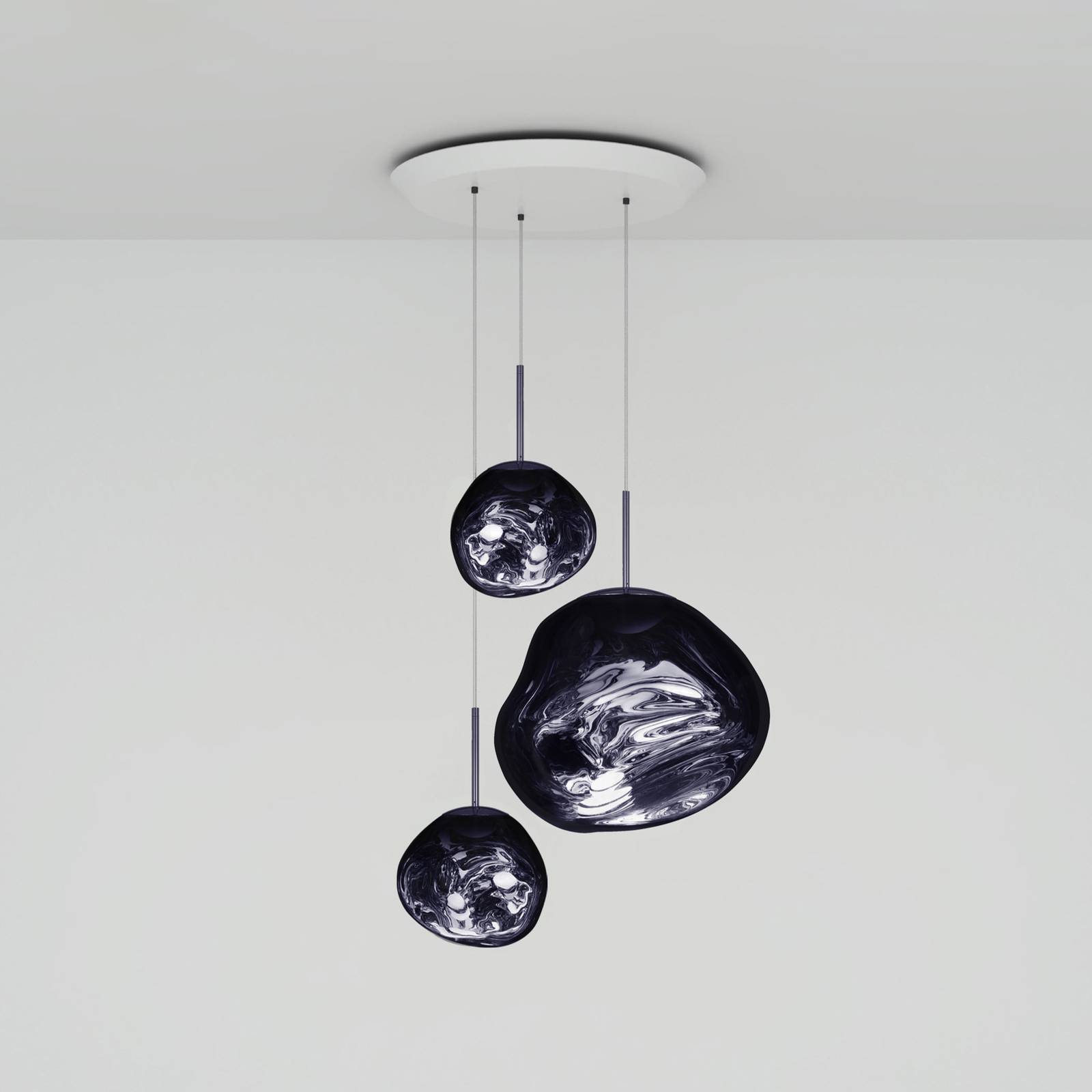 Tom Dixon Melt Trio Round Pendellampe 3fl rauch von Tom Dixon