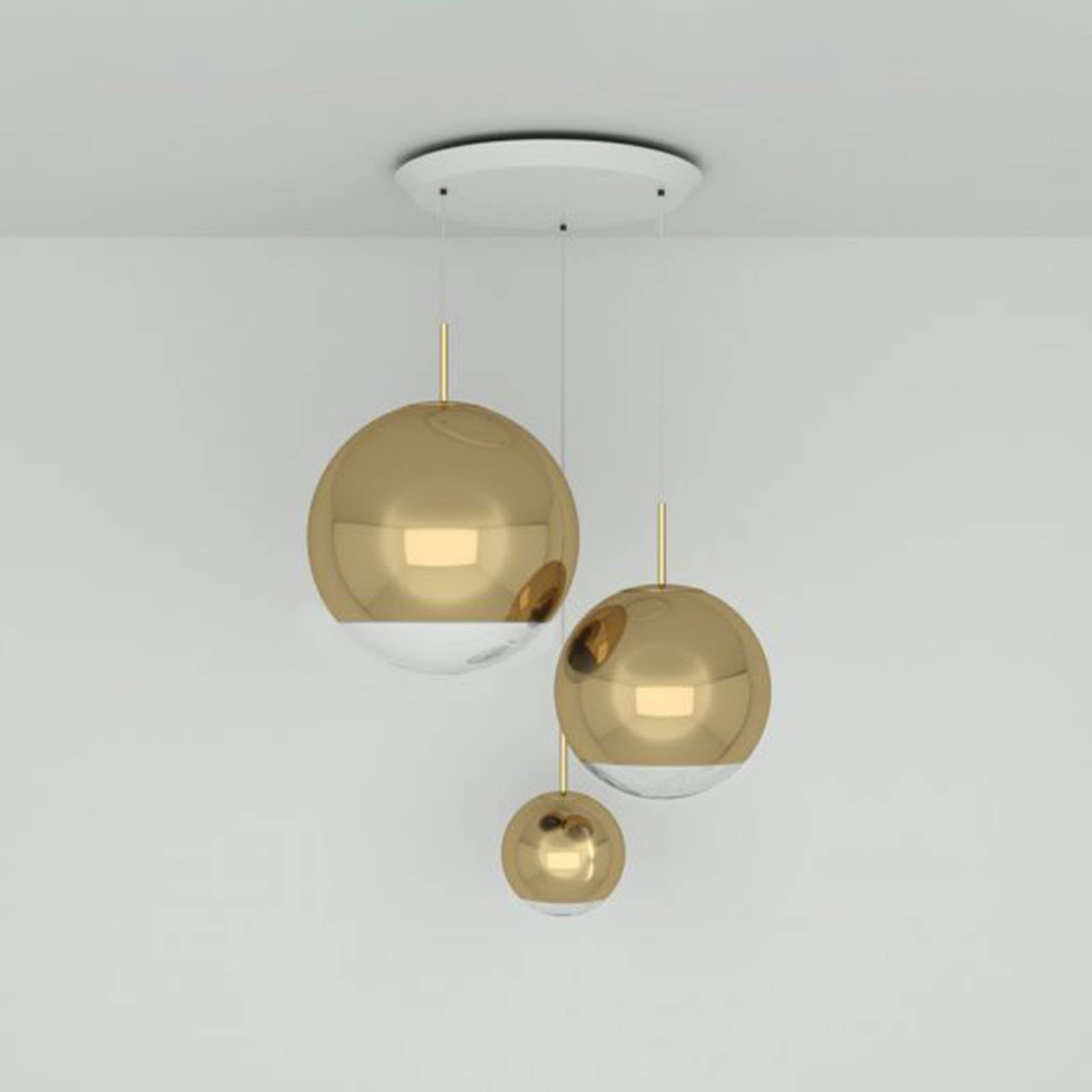 Tom Dixon Mirror Ball Range Round 3fl gold von Tom Dixon