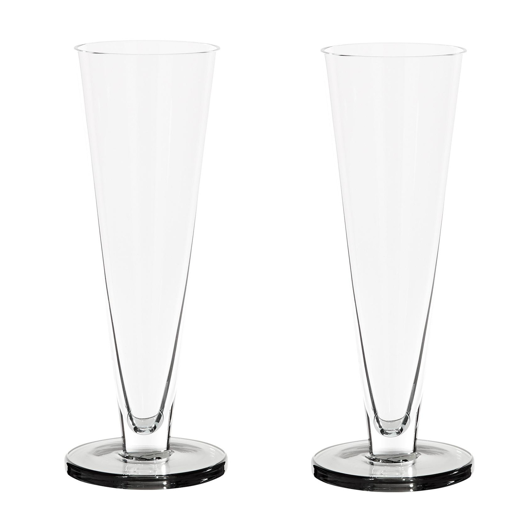 Tom Dixon - Puck Champagnerglas 2er Set - rauch/H x Ø 17,3x6,5cm von Tom Dixon