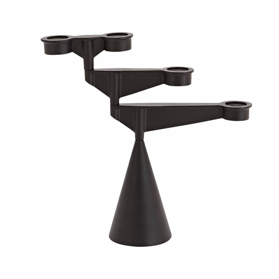 Tom Dixon - Spin Candelabra Mini Kerzenhalter - schwarz/BxHxT 37,7x38,5x11,9cm von Tom Dixon