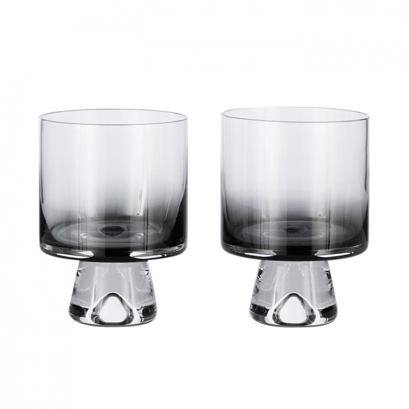 Tom Dixon - Tank Low Ball Glas 2er Set - schwarz/mundgeblasen/H x Ø 11x8cm von Tom Dixon