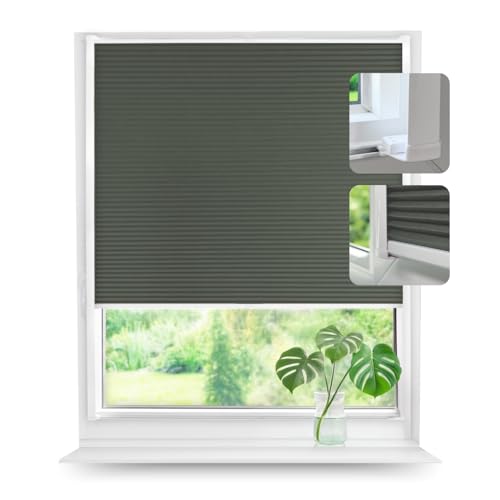 Tom'Shop Plissee nach Maß Kassettenrollo ohne Bohren zum Kleben plissee mit schiene, Höhe 150-200 cm, Breite: 25-80 cm, Wabenplissee Faltrollo Sichtschutz und Sonnenschutz für Fenster und Tür Tom'Shop Plissee nach Maß Kassettenrollo ohne Bohren zum Kleben plissee mit schiene, Höhe 150-200 cm, Breite: 25-80 cm, Wabenplissee Faltrollo Sichtschutz und Sonnenschutz für Fenster und Tür von Tom'Shop
