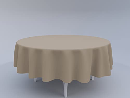 Tom'Shop Tischdecke [Sand, Ø 100cm] Tablecloth Tischtuch Tischwäsche Tischdekoration Tafeltuch von Tom'Shop