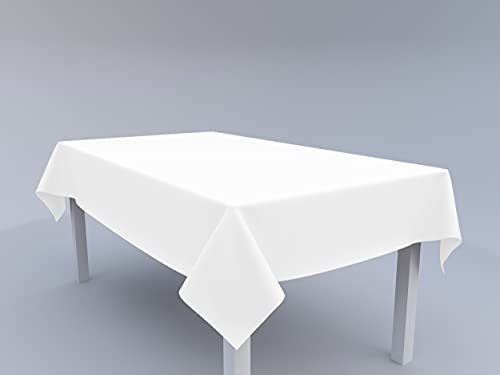 Tom'Shop Tischdecke [Weiß, 140cm x 300cm] Tablecloth Tischtuch Tischwäsche Tischdekoration Tafeltuch von Tom'Shop