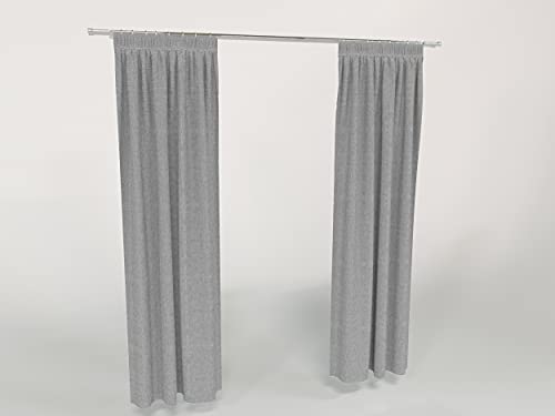 Tom'Shop Vorhänge [ALT Grau, Kräuselband, 135cm x 150cm] 2er Set Vorhang für Schlafzimmer Wohnzimmer Babyroom Gardine mit Ösen/Tunnelband/Kräuselband von Tom'Shop