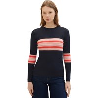 TOM TAILOR Denim Rundhalspullover, mit Colorblocking und Ripp-Struktur von Tom Tailor Denim