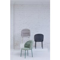 TOM TAILOR HOME 4-Fußstuhl "LEAF CHAIR", (Set), 2 St., Chenille, 4-Fußgestell, Raffung in der Rückenlehne von Tom Tailor Home