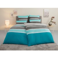 TOM TAILOR HOME Bettwäsche "Felix in Gr. 135x200 oder 155x220 cm" 3 tlg. mit GRATIS-Zugabe: Gästehandtuch (100% Baumwolle), mit Reißverschluss von Tom Tailor Home