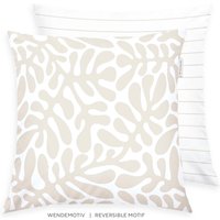 TOM TAILOR HOME Kissenhülle "new bedroom, ORGANIC LEAVES, 40x40cm oder 40x80cm", (1 St.), mit farbigem Markenreißverschluss von Tom Tailor Home