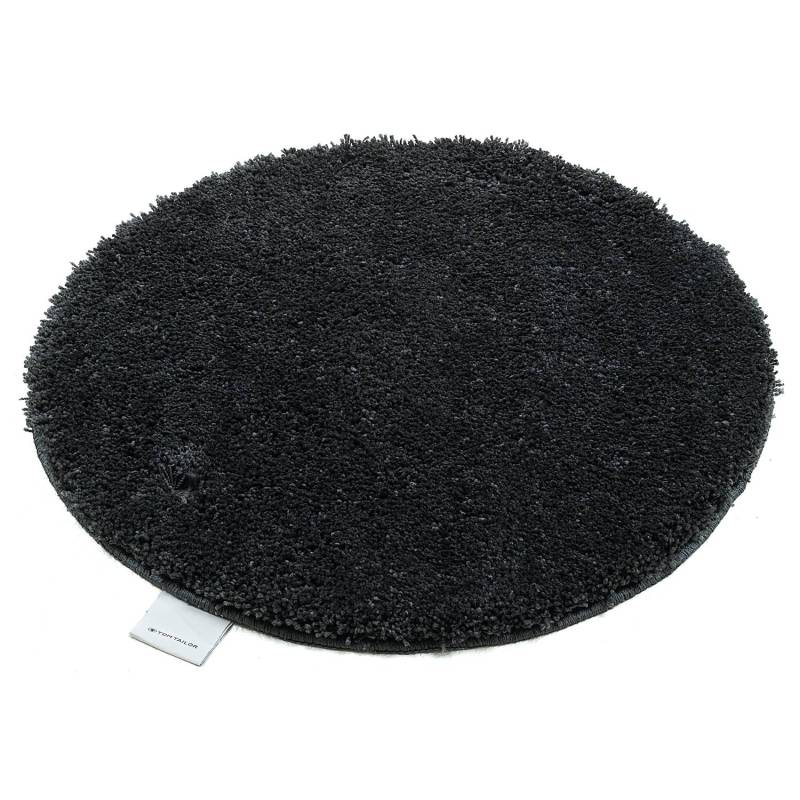 home24 Badvorleger Cozy Bath Uni Rund Ø 60cm Schwarz/Anthrazit von home24