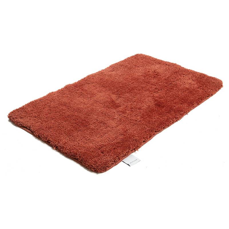 home24 Badvorleger Cozy Bath Uni 60 x 100cm Orange/Rostbraun von home24