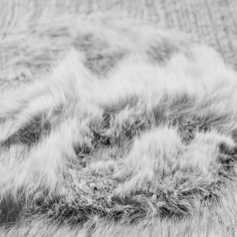 home24 Fellteppich Furry I Beige/Grau 40 x 60cm Kunstfaser von home24