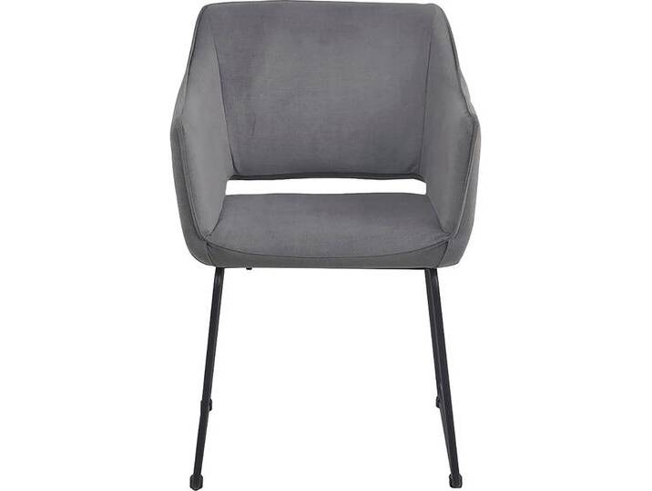 Schalenstuhl TOM TAILOR HOME T-VELVET ARMCHAIR , grau (basaltgrau), B:56cm H:82cm T:61cm, Modischer Samtstoff STC (100% Polyester), Stühle von Tom-Tailor