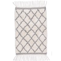 TOM TAILOR HOME Badematte "Ethno Bath", fußbodenheizungsgeeignet, Badteppich, Berber Look, Rauten Muster, mit Fransen, reine Baumwolle von Tom Tailor Home