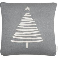 TOM TAILOR HOME Dekokissen "Knitted Shiny Tree", Gestrickte Kissenhülle ohne Füllung mit Weihnachtsbaum-Motiv, 1 Stück von Tom Tailor Home