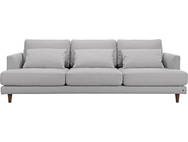 TOM TAILOR HOME 3-Sitzer WESTCOAST, mit Nierenkissen, Füße nussbaumfarben, grau, powder grey TBO 39 von Tom-Tailor