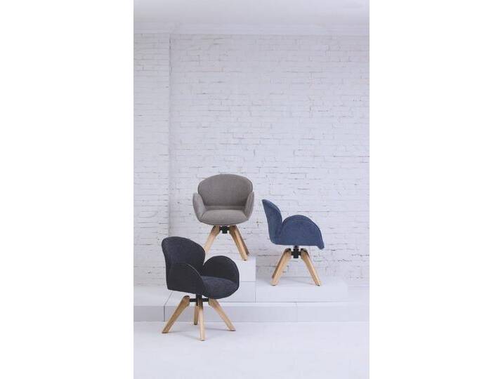 TOM TAILOR HOME Armlehnstuhl WINGS ARMCHAIR (Set, 2 St), mit Armlehnen, drehbar, Rückholfunktion, Massivholzgestell, grau von Tom-Tailor