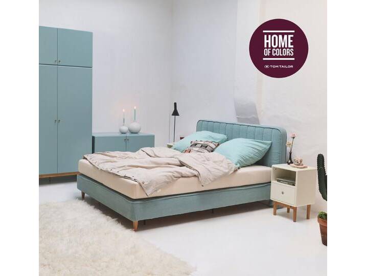 TOM TAILOR HOME Boxspringbett gestepptes Bezugsset für CHANGE BOX - TUS3 sage/salbei Baumwolleinen (bis 31.12. mit einem zweiten Bezug gratis) von Tom-Tailor