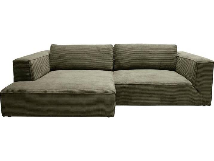 TOM TAILOR HOME Ecksofa Big Cube Style, 2 Teile, mit cleanen Stegkissen, extra große Sitztiefe, Breite 240cm, grün, turtle TRI 333 von Tom-Tailor