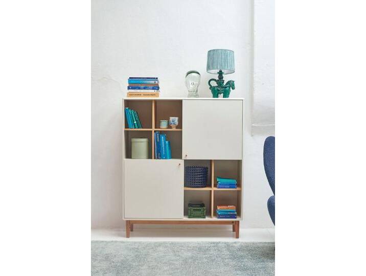 TOM TAILOR HOME Highboard COLOR LIVING Highboard, stylisher Stauraum, gerundete Kanten, Hochwertig lackiert in drei schönen Farben, beige weiß, beige von Tom-Tailor