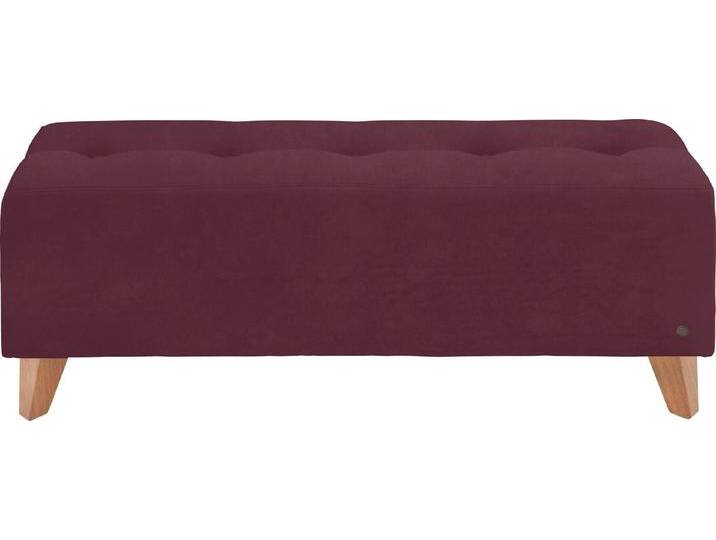 TOM TAILOR HOME Hockerbank NORDIC, mit Knopfheftung auf der Sitzfläche, Füße Buche natur, rot, wine red TSV 7 von Tom-Tailor