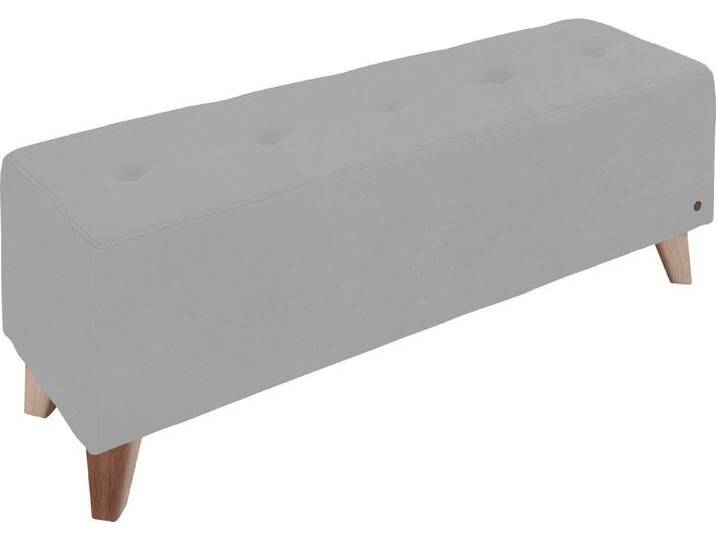TOM TAILOR HOME Hockerbank NORDIC, mit Knopfheftung auf der Sitzfläche, grau, Fuß buchefarben, stone TSV 29 von Tom-Tailor