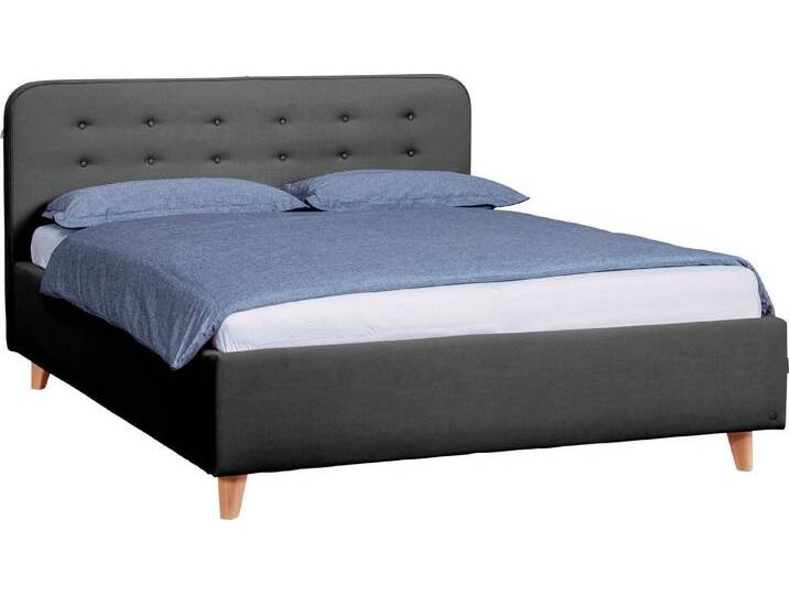 TOM TAILOR HOME Polsterbett NORDIC BED, mit Knopfheftung im Kopfteil, Füße Buche natur, grau, H2 , H3, soft graphite TUS 9 von Tom-Tailor