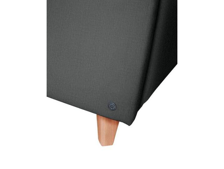 TOM TAILOR HOME Polsterbett NORDIC STORAGE, Stauraumbett mit Knopfheftung im Kopfteil, Füße Buche natur, grau, H2 , H2, soft graphite TUS 9 von Tom-Tailor