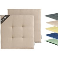 TOM TAILOR Outdoor Sitzkissen DOVE CHAIRPAD - 2er Set 40x40 cm, Beige von Tom Tailor