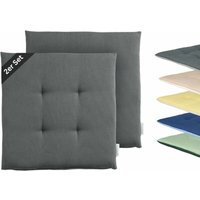 TOM TAILOR Outdoor Sitzkissen DOVE CHAIRPAD - 2er Set 40x40 cm, Grau von Tom Tailor
