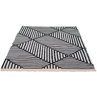 TOM TAILOR HOME Teppich "Criss Cross", rechteckig, 5 mm Höhe, handgewebt, mit Fransen, Boho-Style von Tom Tailor Home