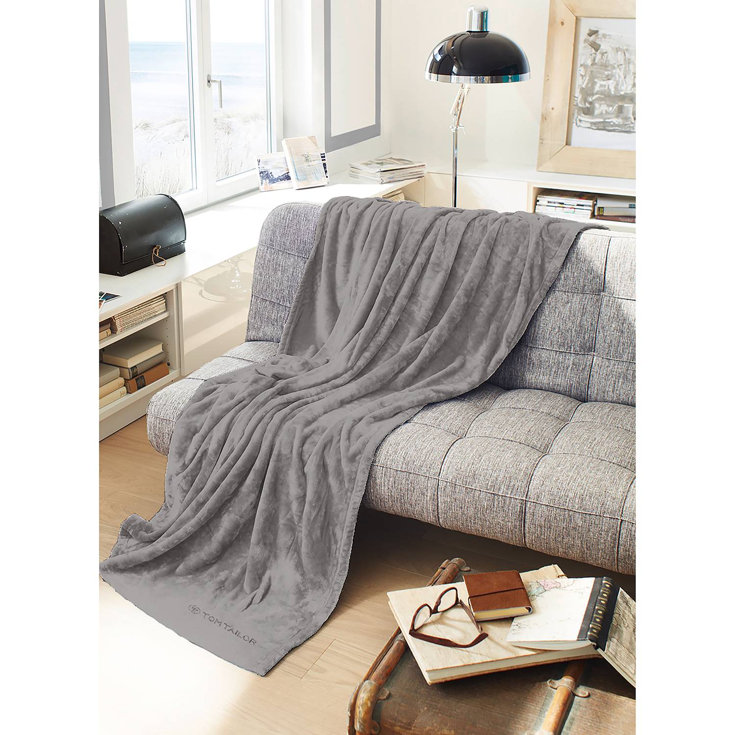 Tom Tailor Fleece Decke Angorina Silber 100% Polyester 150x200 cm (BxT) Modern von Tom Tailor