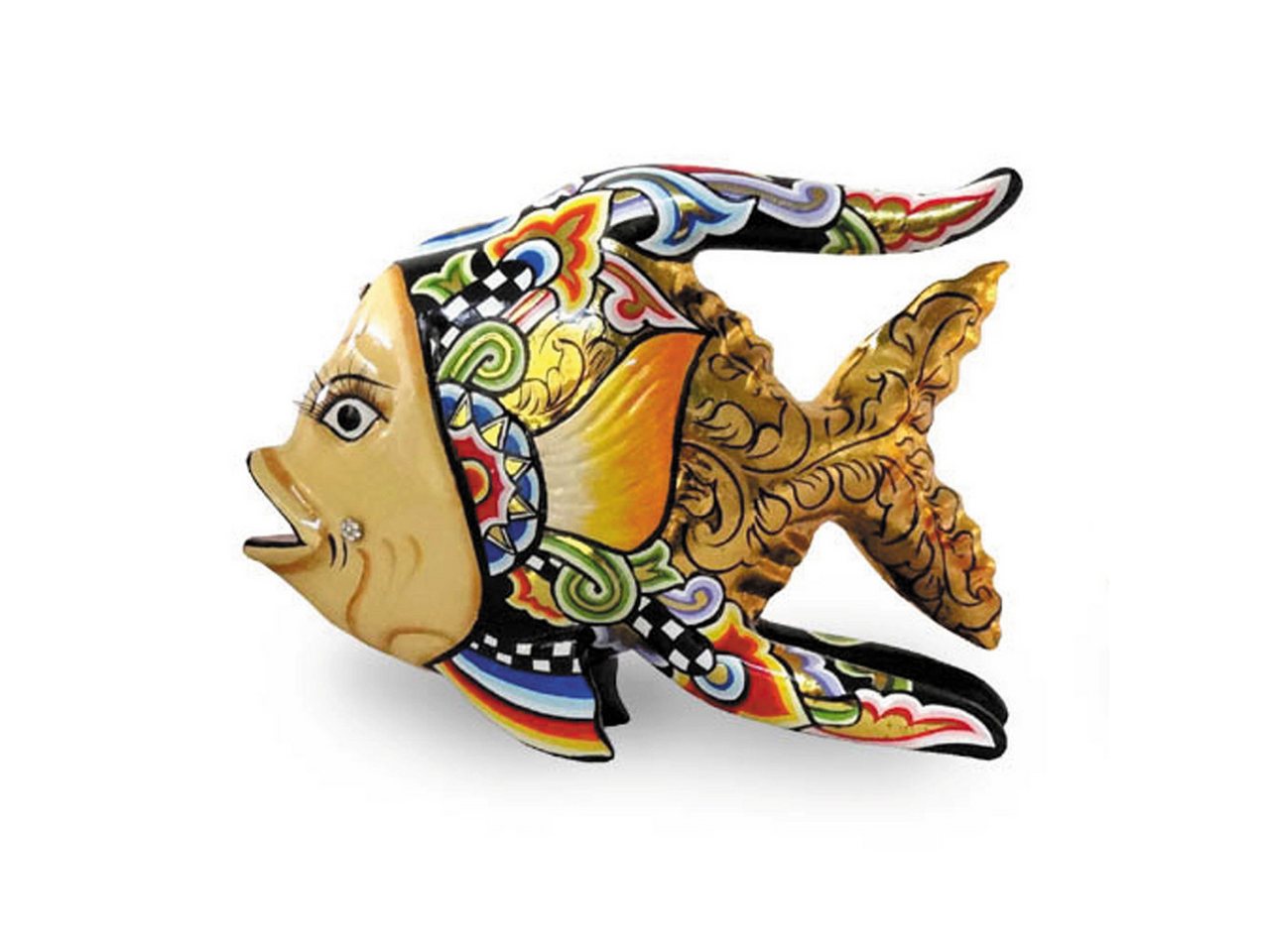 Tom`s Drag Tierfigur Fisch Oscar (L) gold, perfekt zu jedem Anlass, Geburtstag, Weihnachten. Sammelfigur von Tom`s Drag