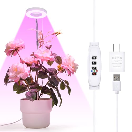 Tom-shine Pflanzenlampe LED,Grow Light für Zimmerpflanzen,Höhenverstellbar,pflanzenlampe led vollspektrum,3 Lichtmodi,10 Helligkeiten,Unterstützt 180°Drehung,Timerfunktion,Geeignet für kleine Pflanzen von Tom-shine