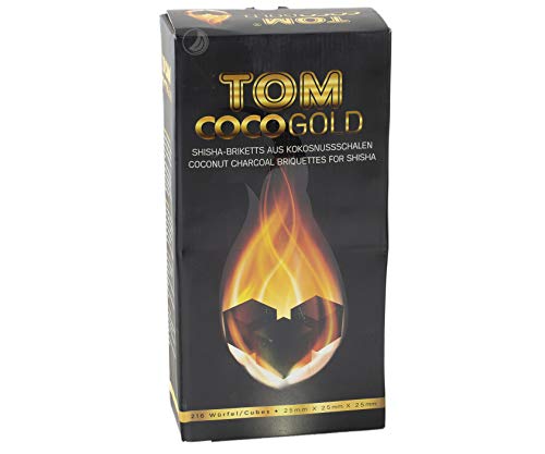 TOM Cococha Gold, 3kg, Shisha Kohle aus Kokosnussschalen Wasserpfeife/Hookah von Tom