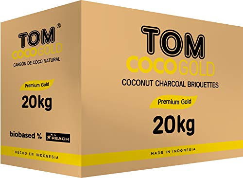 TOM Cococha Gold 20kg, Naturkohle, Shisha-Kohle, Wasserpfeifen-Kohle, 1440 Würfel von Tom