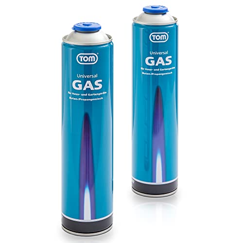 TOM 2 x, 4 x oder 8 x 330 g Universalgas Kartuschen mit Schraubgewinde 600 ml – Propan/Butan Gas Kartuschen LG-600 sind ideal für Unkrautbrenner, Abflämmgerät, Lötbrenner, Gaslampe & Co. von TOM