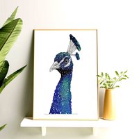 Druck - Pfauenportrait - A4 Poster Druck - Pfauenportrait - A4 Poster von TomAudebert