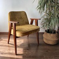 Mid Century Senfgelber Samt Sessel Von Chierowski 366 von TomRemaker