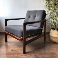 Mid Century Vintage Danish Style Armlehnstuhl Aus Recyclingstoff Von Zenon Baczyk von TomRemaker
