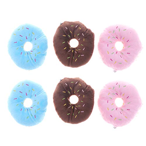 Tomaibaby 12Er Pack Hundespielzeug Plüsch Donut Form Quietschend Für Kleine Und Mittlere Hunde, Zahnpflege Und Zahnfleischmassage, 11Cm, Assortierte Farben von Tomaibaby
