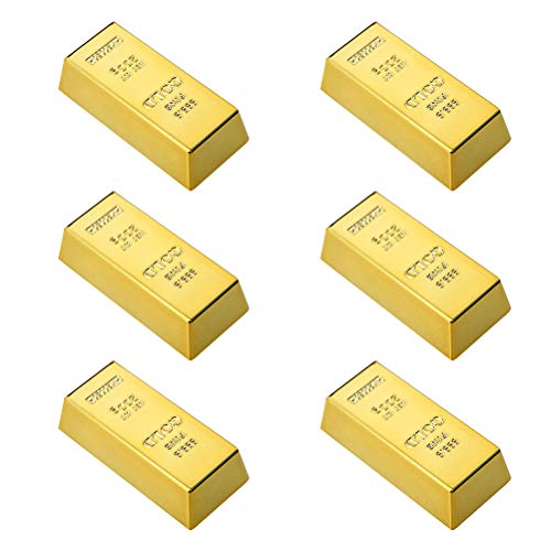 Tomaibaby 6Pcs Mini Gold Bar Kühlschrank Magneten Goldene Ziegel Locker Aufkleber Gold Ziegel Dekorationen Dekorative Kühlschrank Magneten Neuheit Geschenk von Tomaibaby